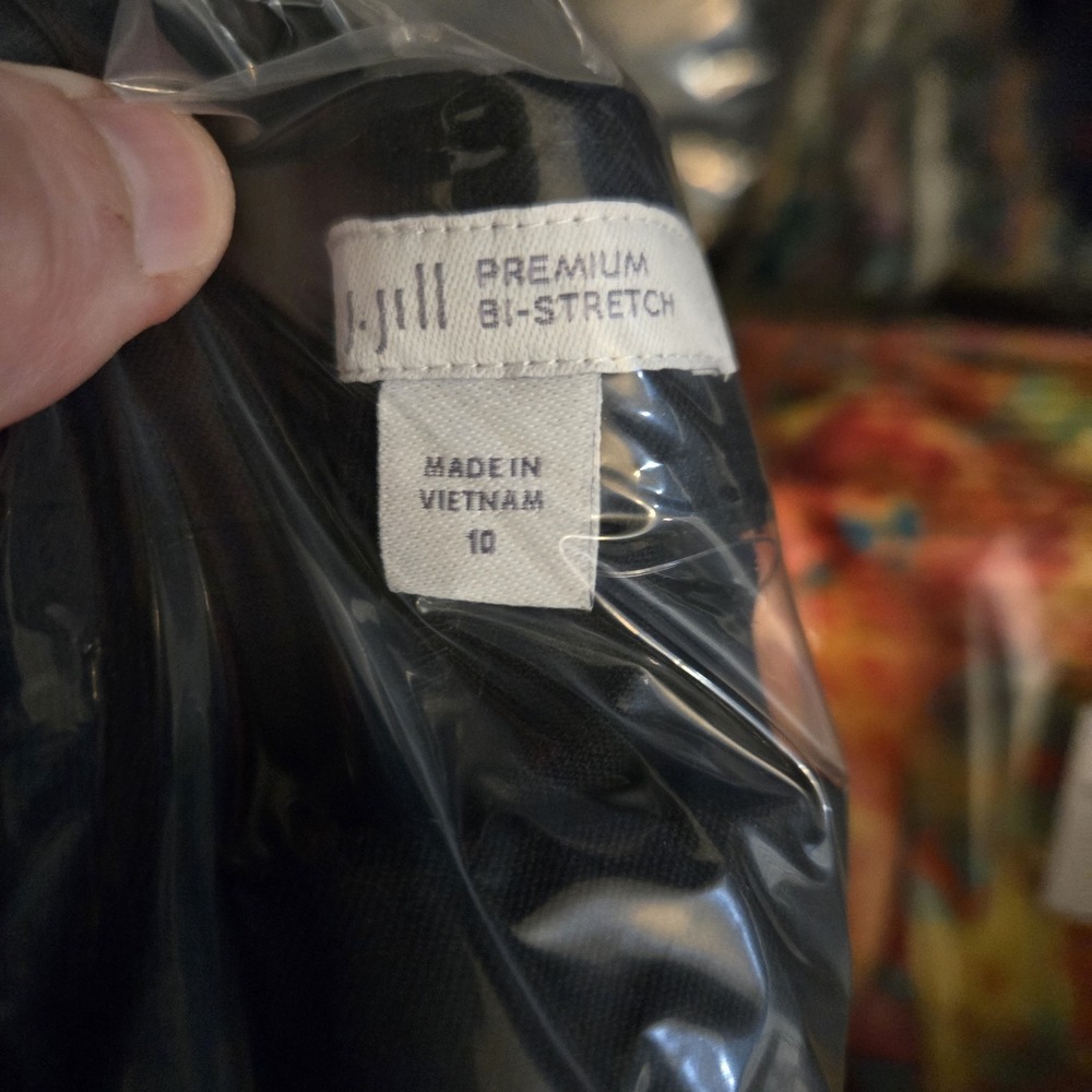 J. Jill Premium Bi-Stretch Pants Women Size 10 Black Pull On Cotton Blend - Picture 10 of 11